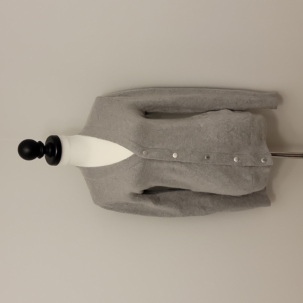 H&M L.O.G.G Gray Wool Blend Snap Front Cardigan